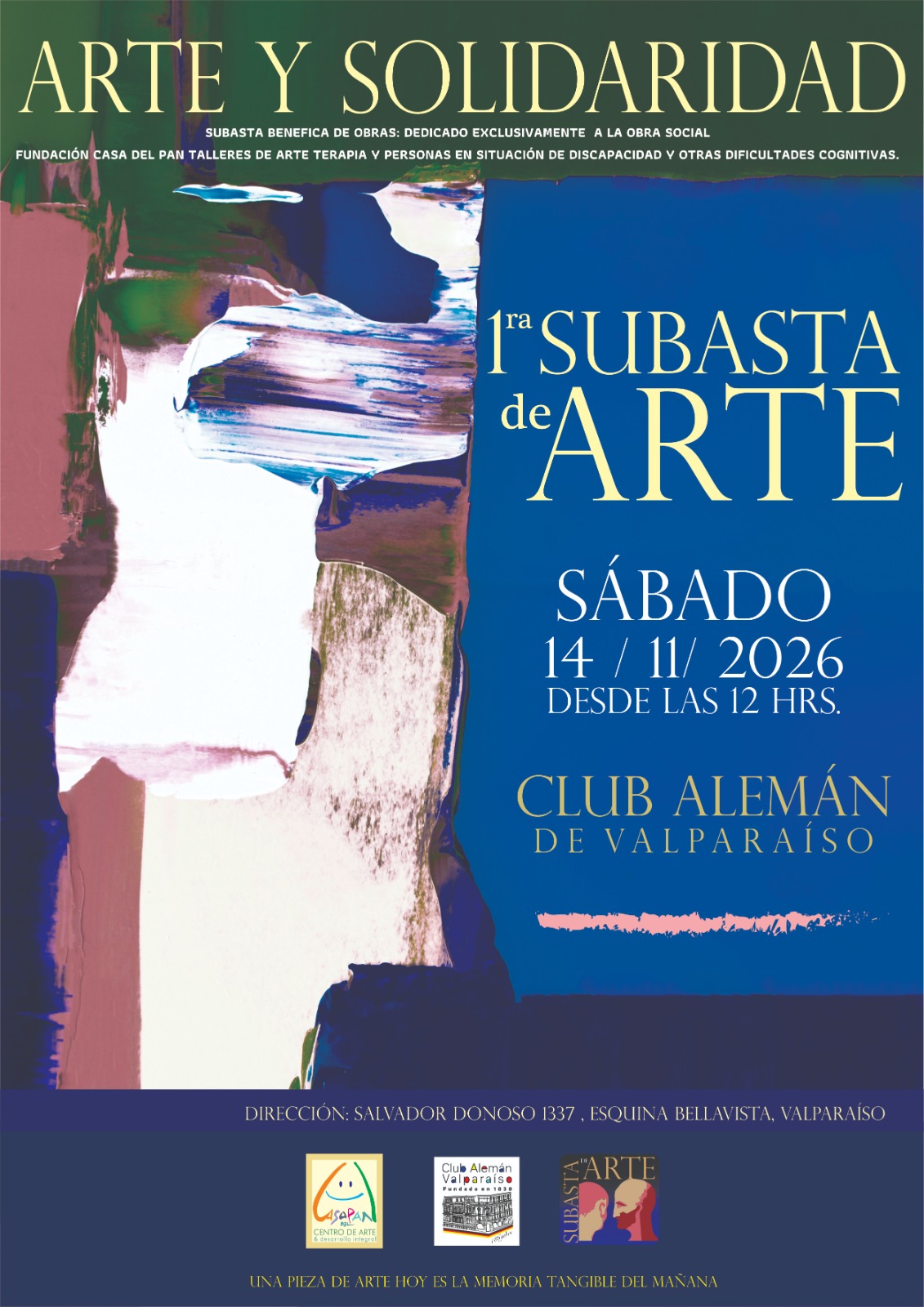 Invitación oficial a la I Subasta Benéfica de Obras de Arte de la Fundación Casa del Pan